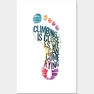 rock climbing footprint Posters and Art